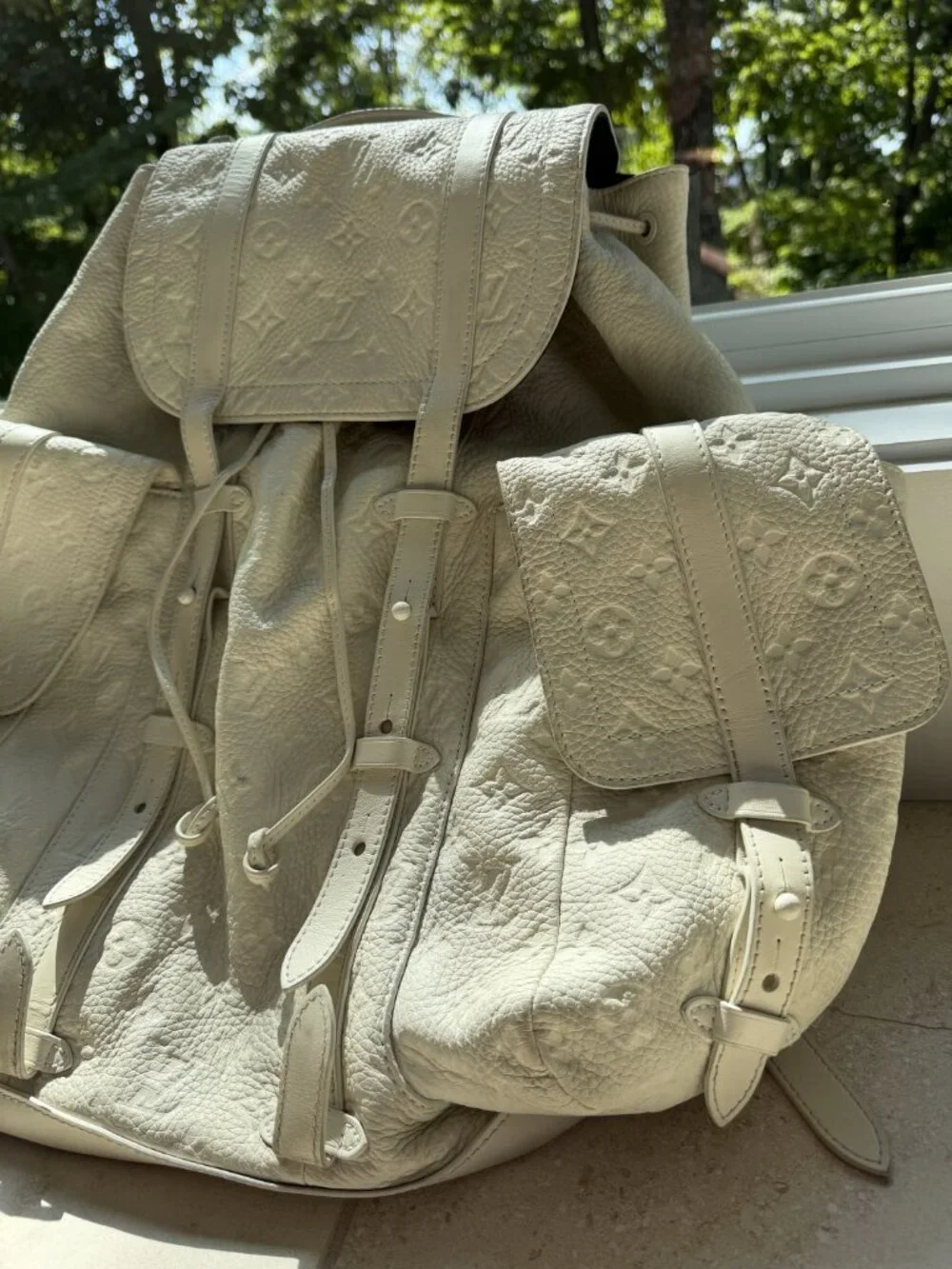 Louis Vuitton Empreinte Leather Backpack White Cream